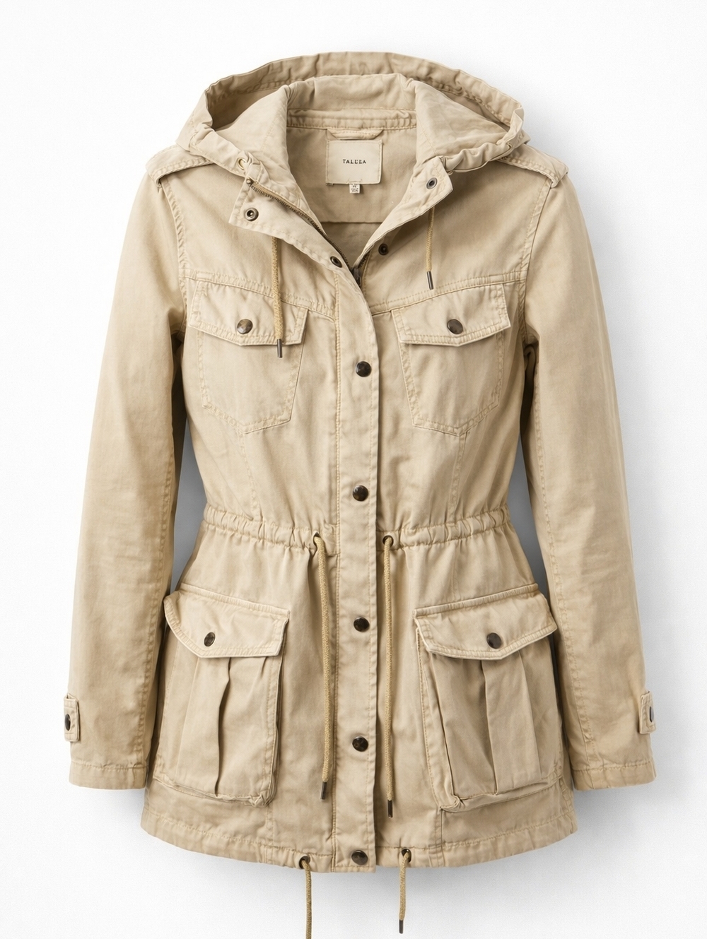 “Aritzia Talula Utility Jacket | Beige Anorak Hooded Coat | Safari Style”
